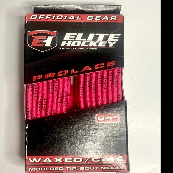 Elite Hockey Waxed Molded Tip Pink Skate Laces- Lot of 9 Pairs - Picture 2 of 3